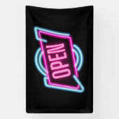 Retro-stijl neon open teken buiten banner (Verticaal)