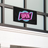 Retro-stijl neon open teken buiten banner (Buitenkant Gebouw)