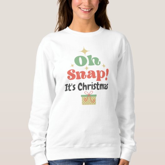 Retro stijl Oh Snap typografie Kerstmis Trui (Voorkant)