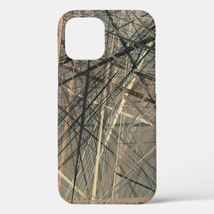 Retro stijl olieverf tekening. illustratie. Textuu iPhone 12 Hoesje