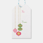 Retro stijl Ornamenten -Roze Cadeaulabel (Voorkant)