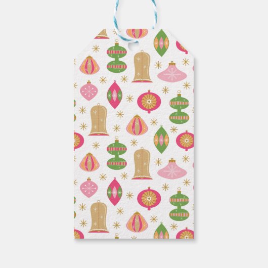 Retro stijl Ornamenten -Roze Cadeaulabel (Achterkant)