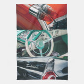 Retro Stijl Oude Auto's Keukenhanddoek (Verticaal)
