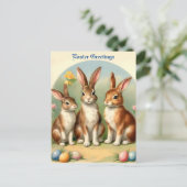 Retro stijl Pasen Briefkaart (Staand voorkant)