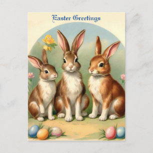 Retro stijl Pasen Briefkaart