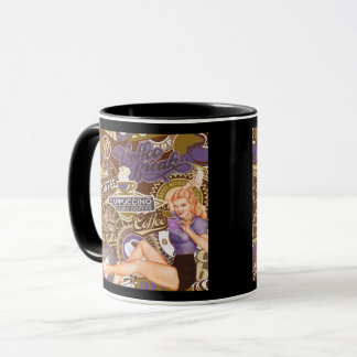 Retro Stijl Pin-up Meisje Koffiepauze Collage Mok