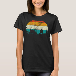  Retro stijl Pine Tree Wrecking Ball Crane T-shirt