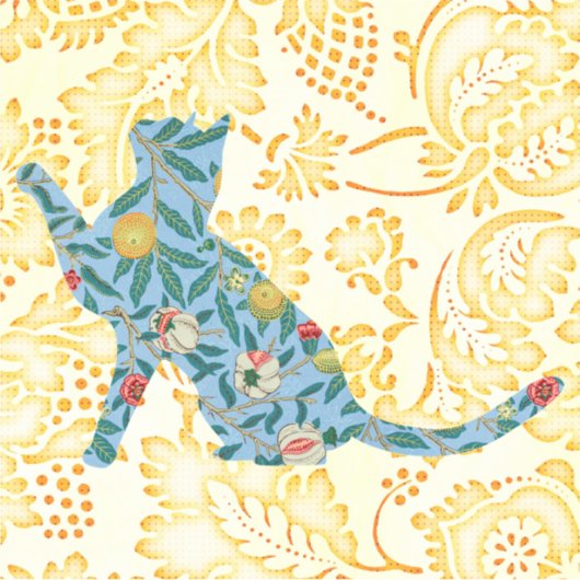 Retro Stijl Plezier Kat Grote Sticker (Voorkant)