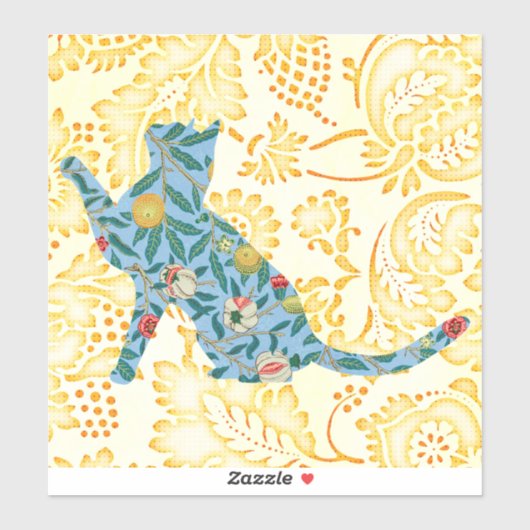 Retro Stijl Plezier Kat Grote Sticker (Vel)