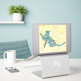 Retro Stijl Plezier Kat Grote Sticker