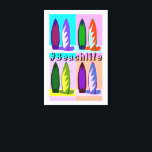 Retro  stijl Pop Art SurfBoards #Beachlife Canvas Afdruk<br><div class="desc">Een kleurrijke retro  stijl pop kunstwerk met surfplanken en de tekst #beachlife. Perfect voor surfers en strandhuisinrichting.</div>