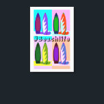 Retro  stijl Pop Art SurfBoards #Beachlife Canvas Afdruk<br><div class="desc">Een kleurrijke retro  stijl pop kunstwerk met surfplanken en de tekst #beachlife. Perfect voor surfers en strandhuisinrichting.</div>