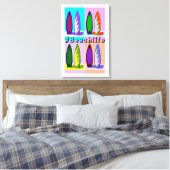 Retro stijl Pop Art SurfBoards #Beachlife Canvas Afdruk (Insitu (Slaapkamer))