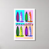 Retro stijl Pop Art SurfBoards #Beachlife Canvas Afdruk (Voorkant)