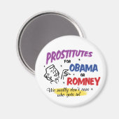 Retro stijl prostituees voor Obama of Romney magne Magneet (Voorkant / Achterkant)