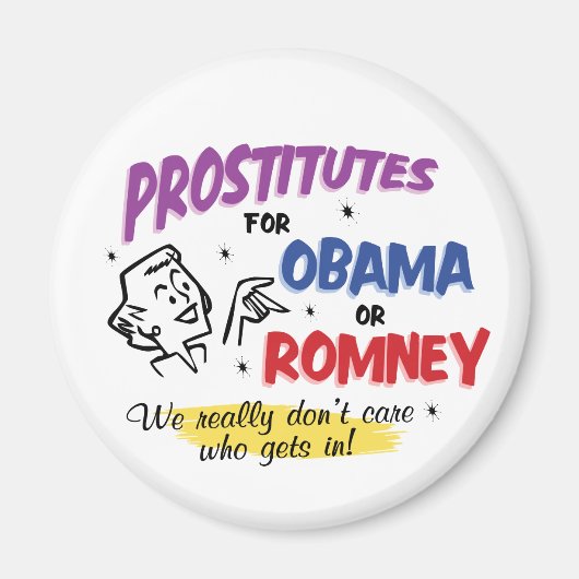 Retro stijl prostituees voor Obama of Romney magne Magneet (Voorkant)