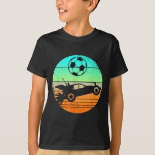 Retro stijl raket rc voetbal auto league gamer cad t-shirt