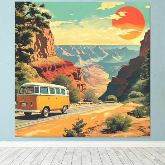 Retro-stijl reizen verpakt Canvas National Park (Insitu (Houten vloer))