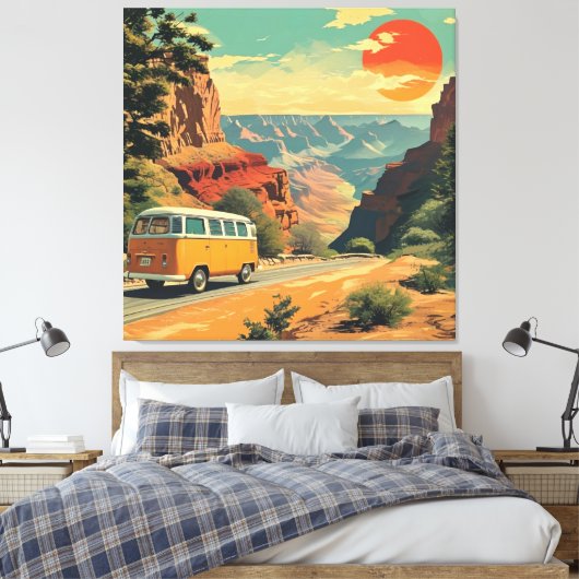 Retro-stijl reizen verpakt Canvas National Park (Insitu (Slaapkamer))