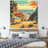Retro-stijl reizen verpakt Canvas National Park Afdruk (Insitu (Slaapkamer))
