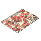 Retro stijl rode rozen patroon notitieboek (Linkerzijde)