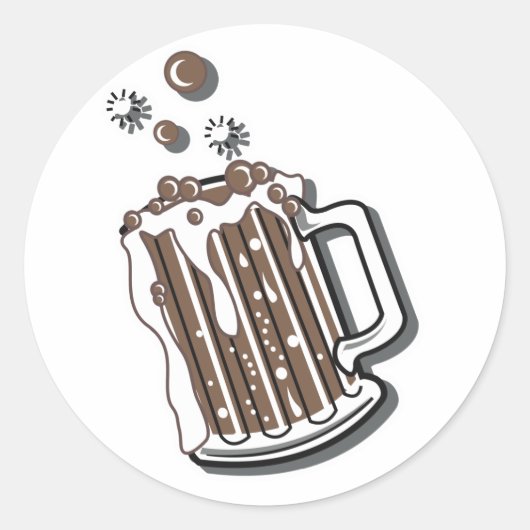 retro stijl root beer grafiek ronde sticker (Voorkant)