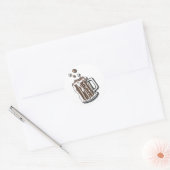 retro stijl root beer grafiek ronde sticker (Envelop)