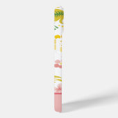 Retro stijl roze bloemenmonogram Case-Mate iPhone case (Achterkant / Rechts)