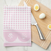 Retro stijl Roze polka dot scallop Theedoek (Quarter Fold)