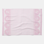Retro stijl Roze polka dot scallop Theedoek (Horizontaal)