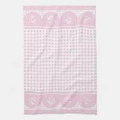 Retro stijl Roze polka dot scallop Theedoek (Verticaal)