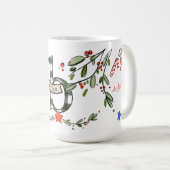 Retro stijl Schattige kerstmonogram B met naam Koffiemok (Voorkant rechts)