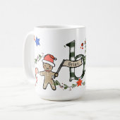 Retro stijl Schattige kerstmonogram B met naam Koffiemok (Voorkant links)