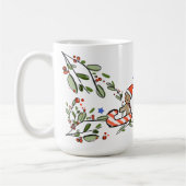 Retro stijl Schattige kerstmonogram F met naam Koffiemok (Links)