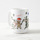 Retro stijl Schattige kerstmonogram J met naam Koffiemok (Voorkant links)