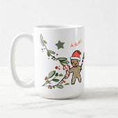 Retro stijl Schattige kerstmonogram J met naam Koffiemok (Links)