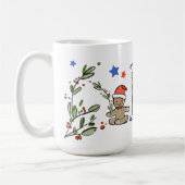 Retro stijl Schattige kerstmonogram K met naam Koffiemok (Links)