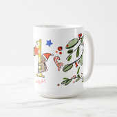 Retro stijl Schattige kerstmonogram L met naam Koffiemok (Voorkant rechts)