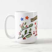 Retro stijl Schattige kerstmonogram M met naam Koffiemok (Links)