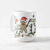 Retro stijl Schattige kerstmonogram N met naam Koffiemok (Voorkant links)