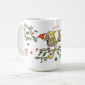 Retro stijl Schattige kerstmonogram Y met naam Koffiemok (Voorkant links)