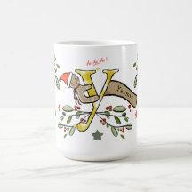 Retro stijl Schattige kerstmonogram Y met naam
