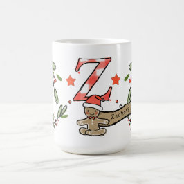 Retro stijl Schattige kerstmonogram Z met naam Koffiemok