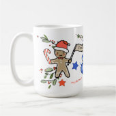 Retro stijl Schattigee kerst monogram G met naam Koffiemok (Links)