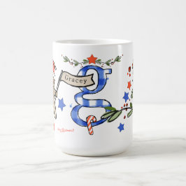 Retro stijl Schattigee kerst monogram G met naam Koffiemok