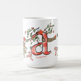 Retro stijl Schattigee kerst monogram met een naam Koffiemok