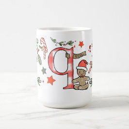Retro stijl Schattigee kerst monogram Q met naam Koffiemok
