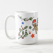 Retro stijl Schattigee kerst monogram T met naam Koffiemok (Links)