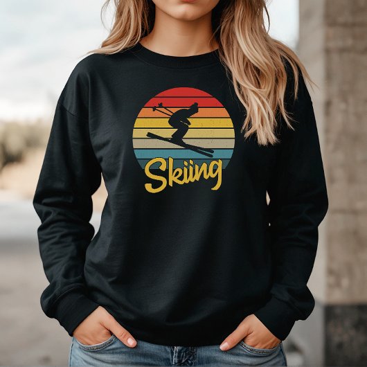 Retro stijl skiën trui