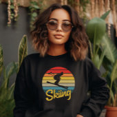  retro stijl skiën trui